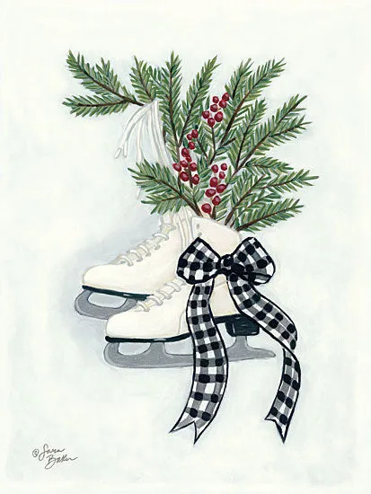 BAKE118 - Vintage Winter Ice Skates - 12x16