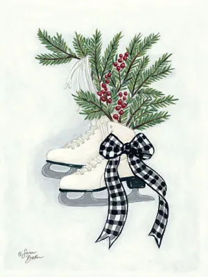 BAKE118 - Vintage Winter Ice Skates - 12x16