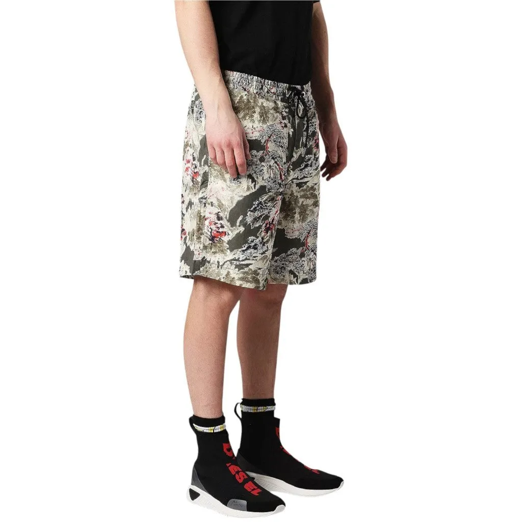 DIESEL P NOTEN Mens Summer Shorts Floral Printed Casual Beachwear Running Pants