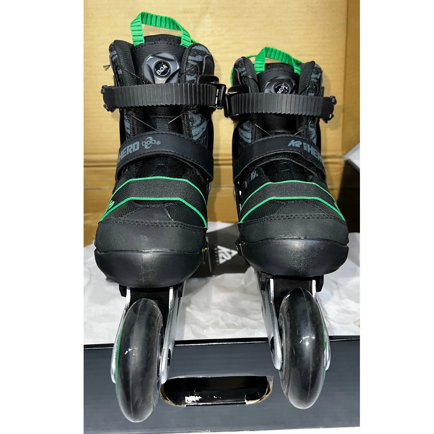 K2 Sk8 Hero Boa ALU Boys Adjustable Inline Skates - (Lightly Used Size 1-5)