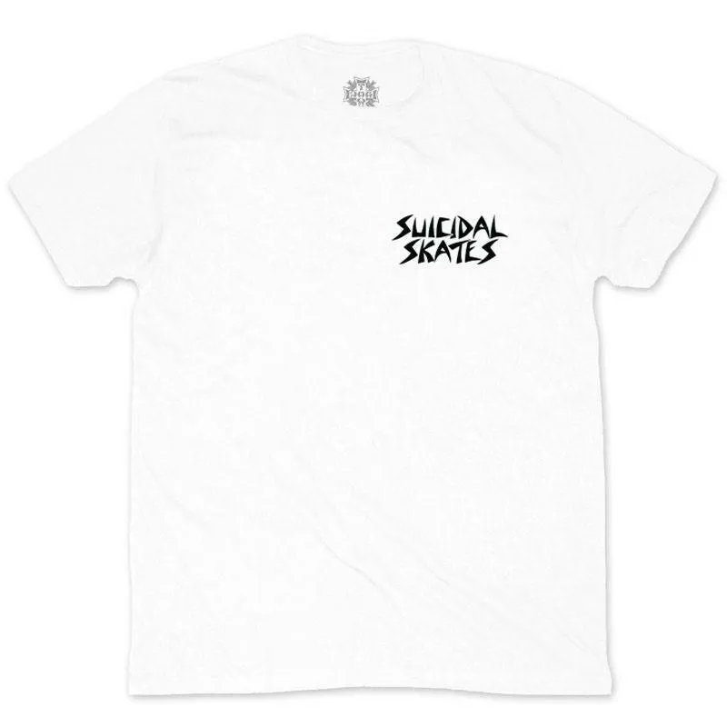 Suicidal Skates Punk Skull T-Shirt - White
