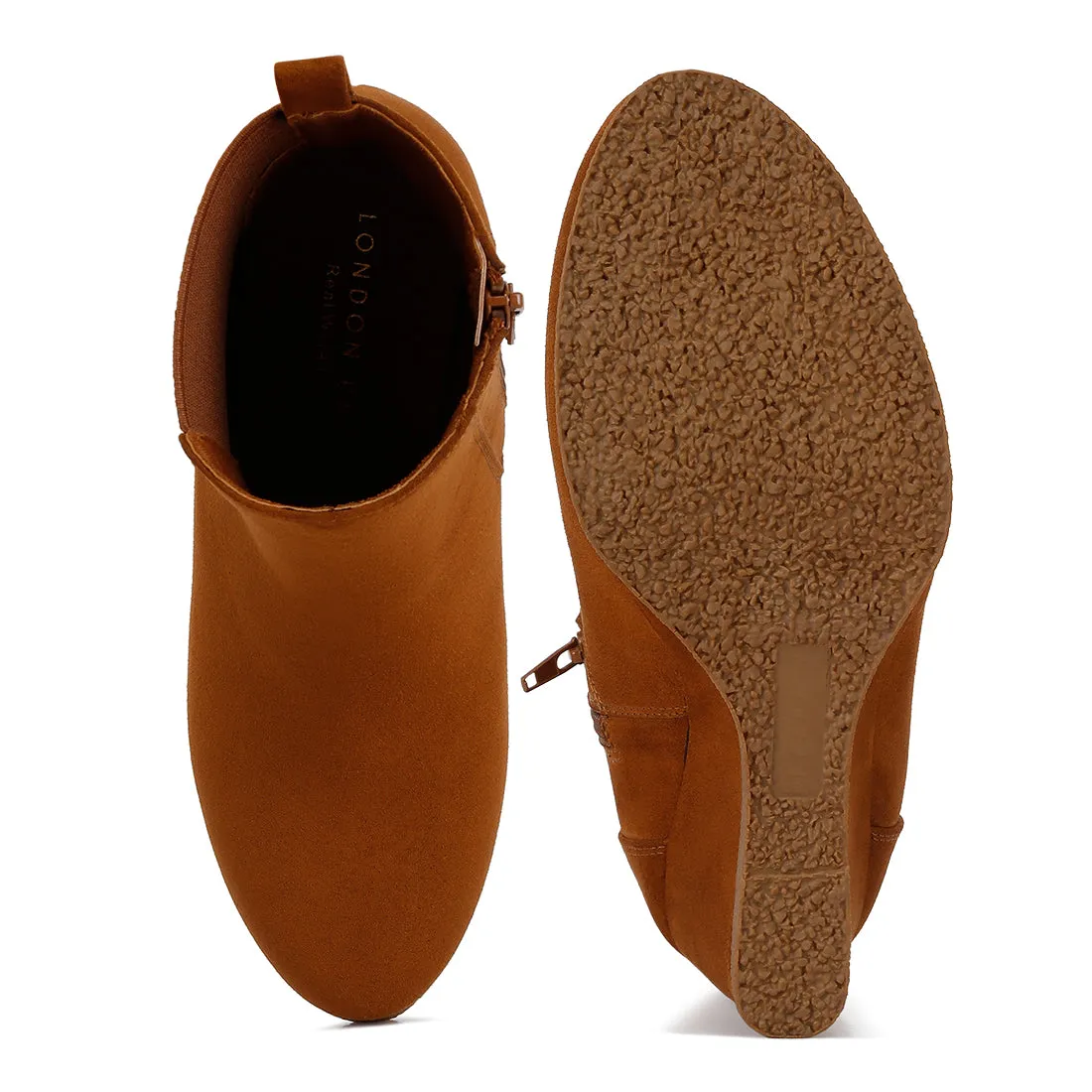 Wedge Heel Ankle Length Boots