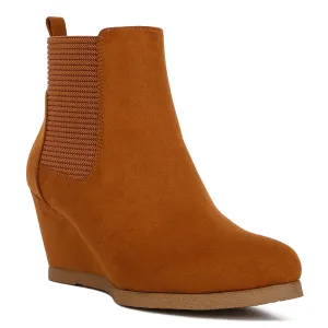 Wedge Heel Ankle Length Boots